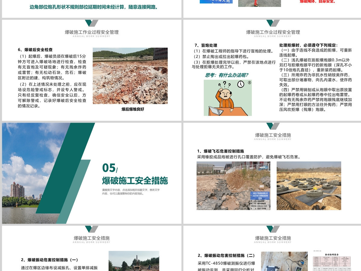 商务风企业土石方爆破安全管控要点课件工作总结汇报PPT模板