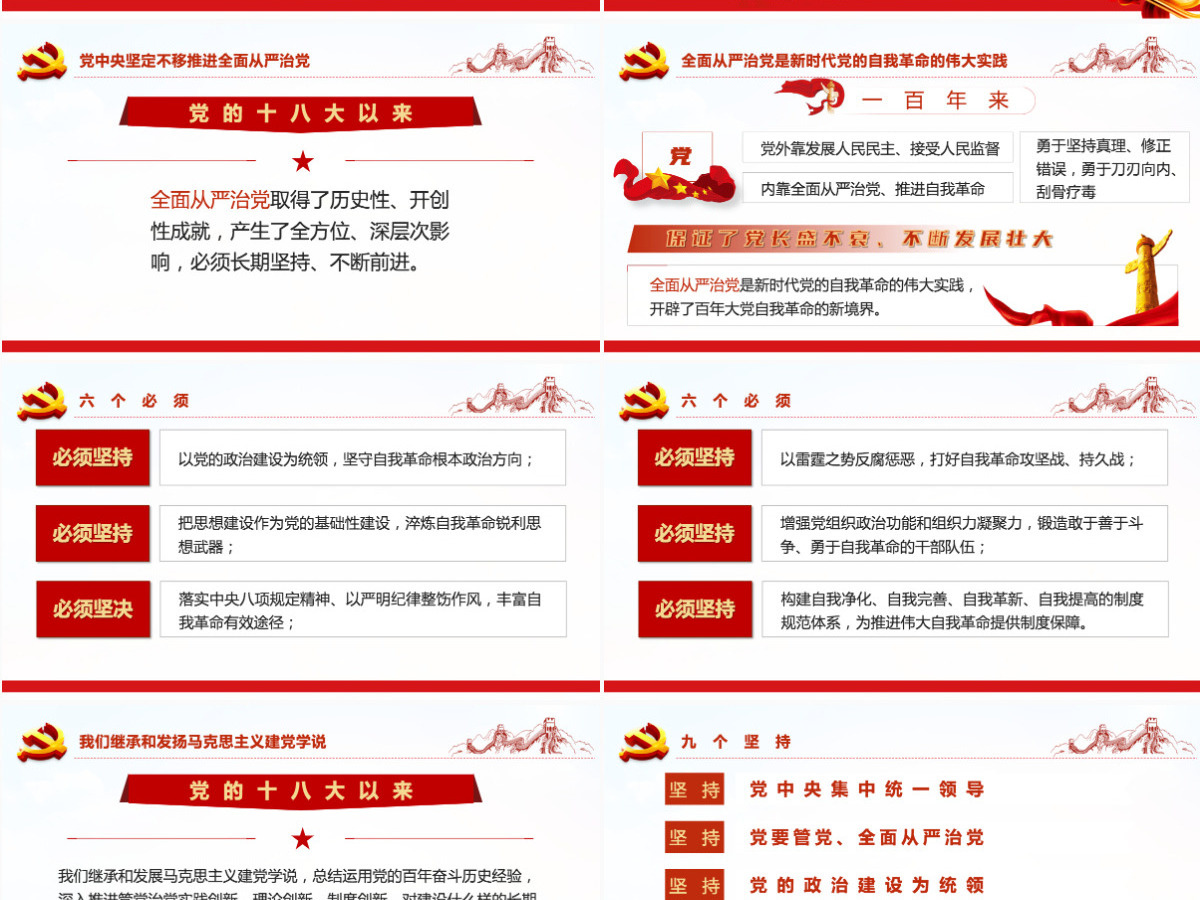十九届中央纪委六次全会重要讲话党课红色精品中国共产党第十九届中央纪律检查委员会第六次全体会议公报解读党课PPT-含讲稿