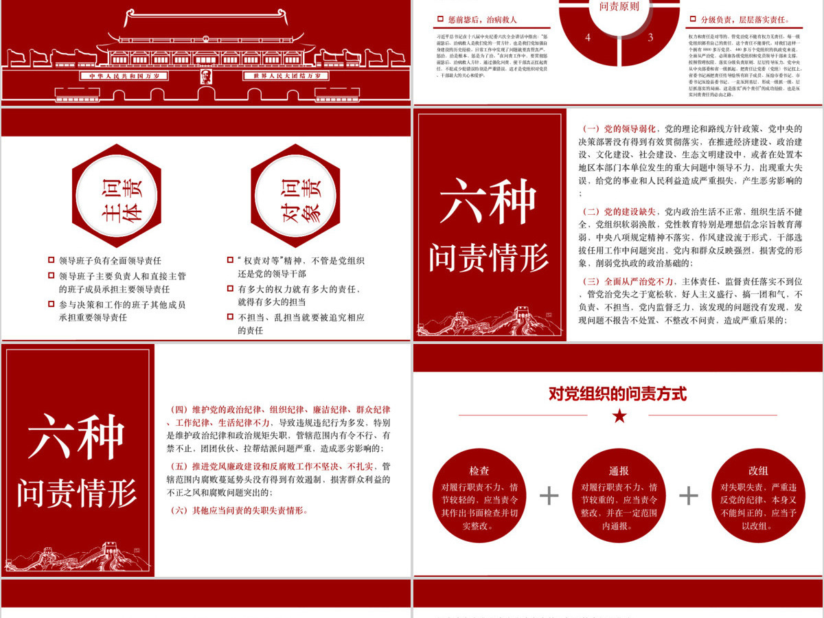 问责条例解读PPT模板 中国共产党问责条例