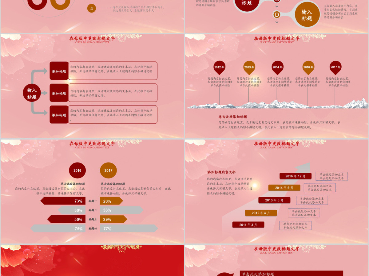 2018红色大气风格企业年会ppt模板 2018红色大气风格企业年会ppt模板