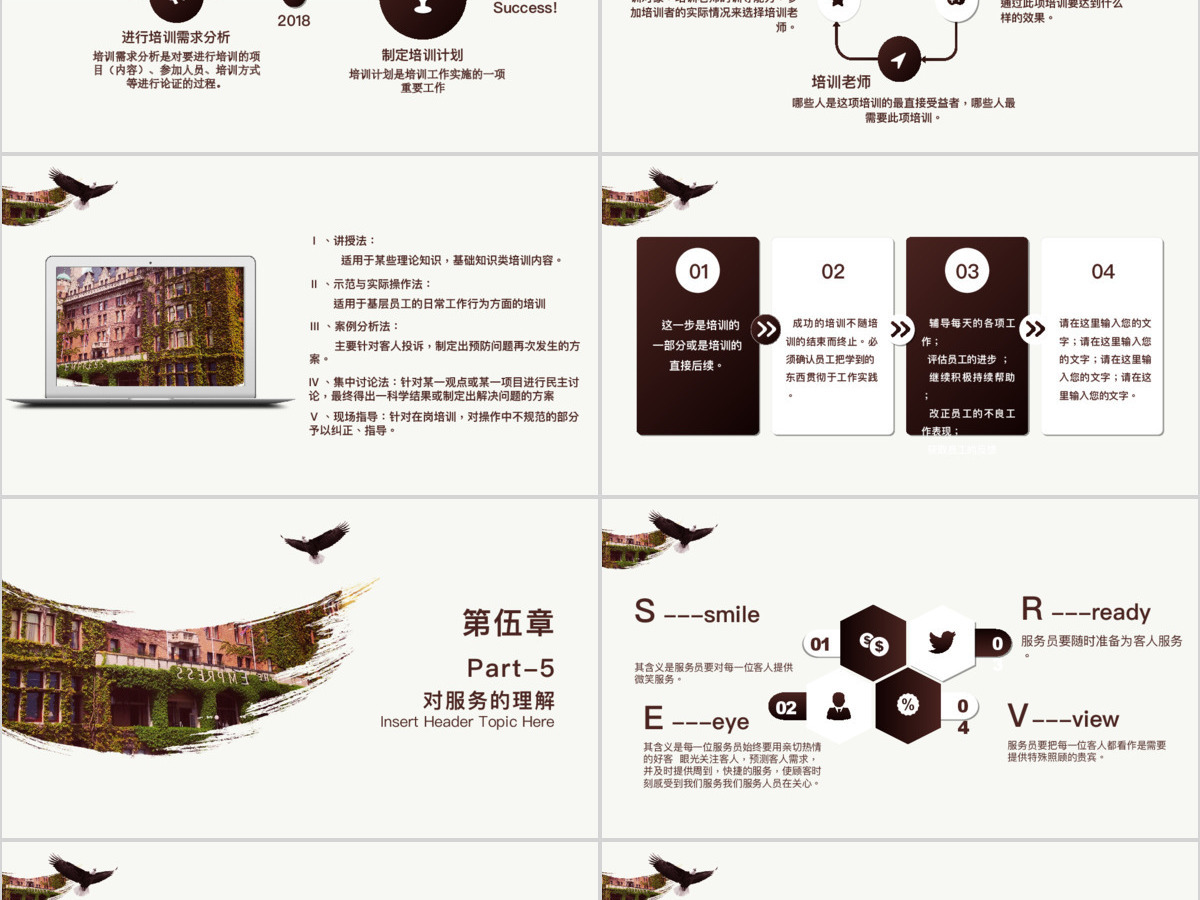 英伦商务风酒店管理人员管理知识与技能培训PPT模板