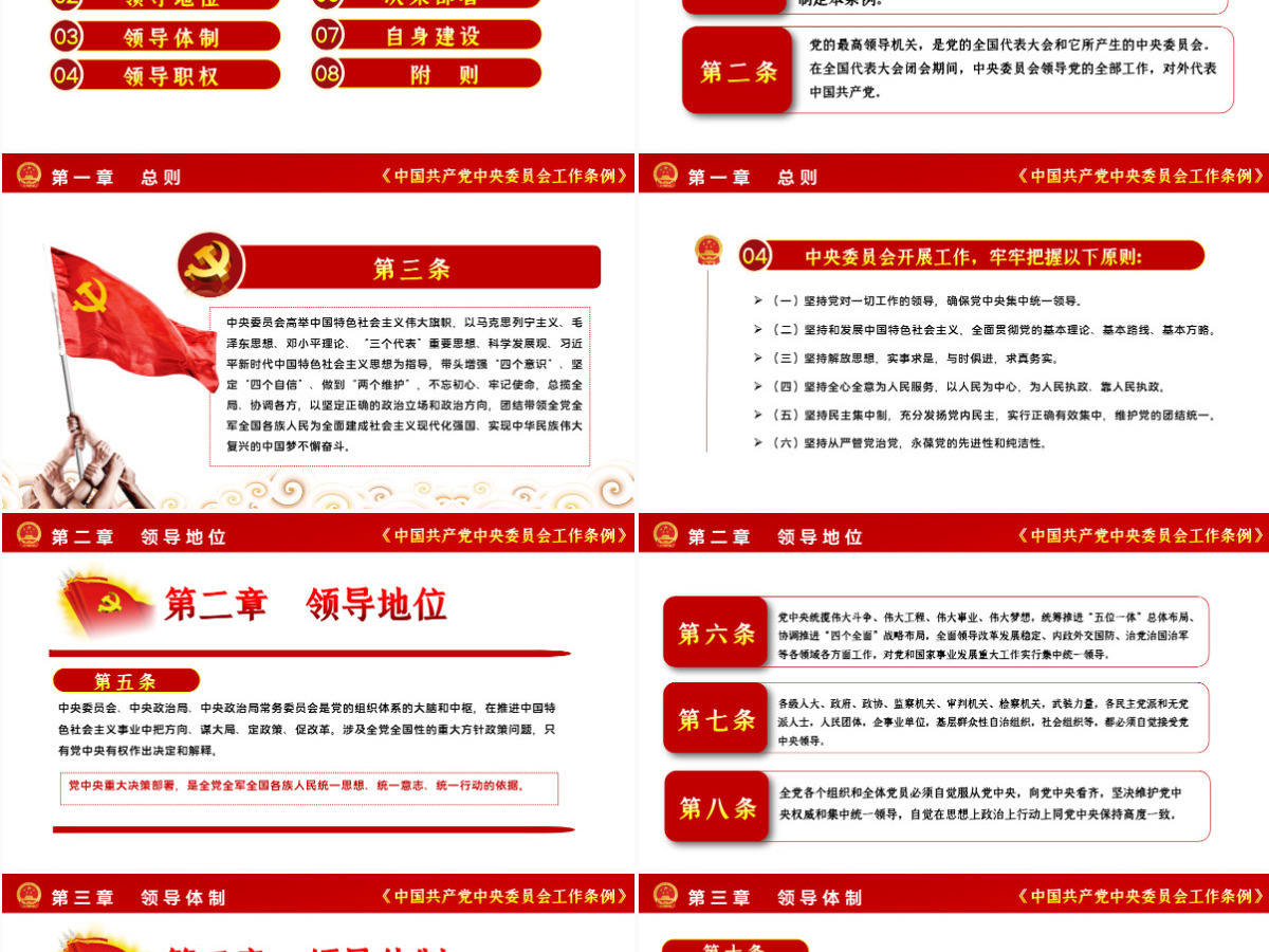 简洁大气中国共产党中央委员会工作条例学习解读党课PPT 简洁大气中国共产党中央委员会工作条例学习解读党课PPT