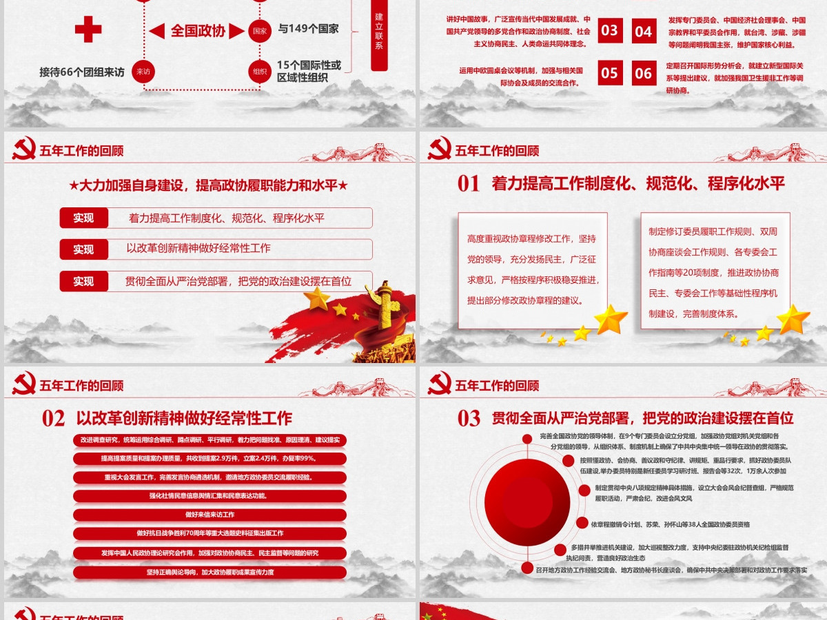 2018聚焦两会之政协十三届一次会议解读党政党课学习工作汇报PPT模板