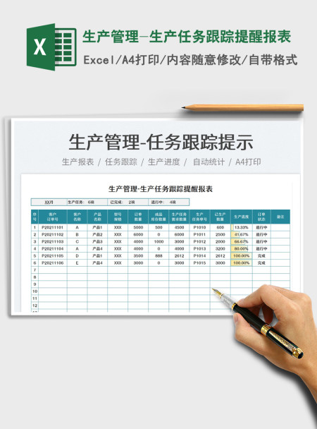 2021生产管理-生产任务跟踪提醒报表免费下载
