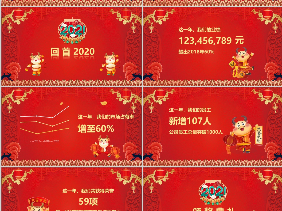 2020喜迎新年企业年会春节联欢晚会PPT模板
