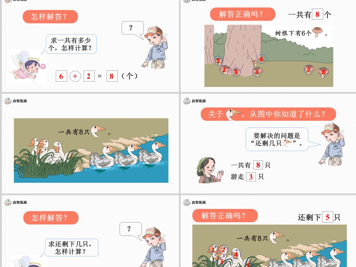 人教版小学一年级数学上册第五课第二课时：6~10的认识和加减法——8和9（含配套教案）课件PPT