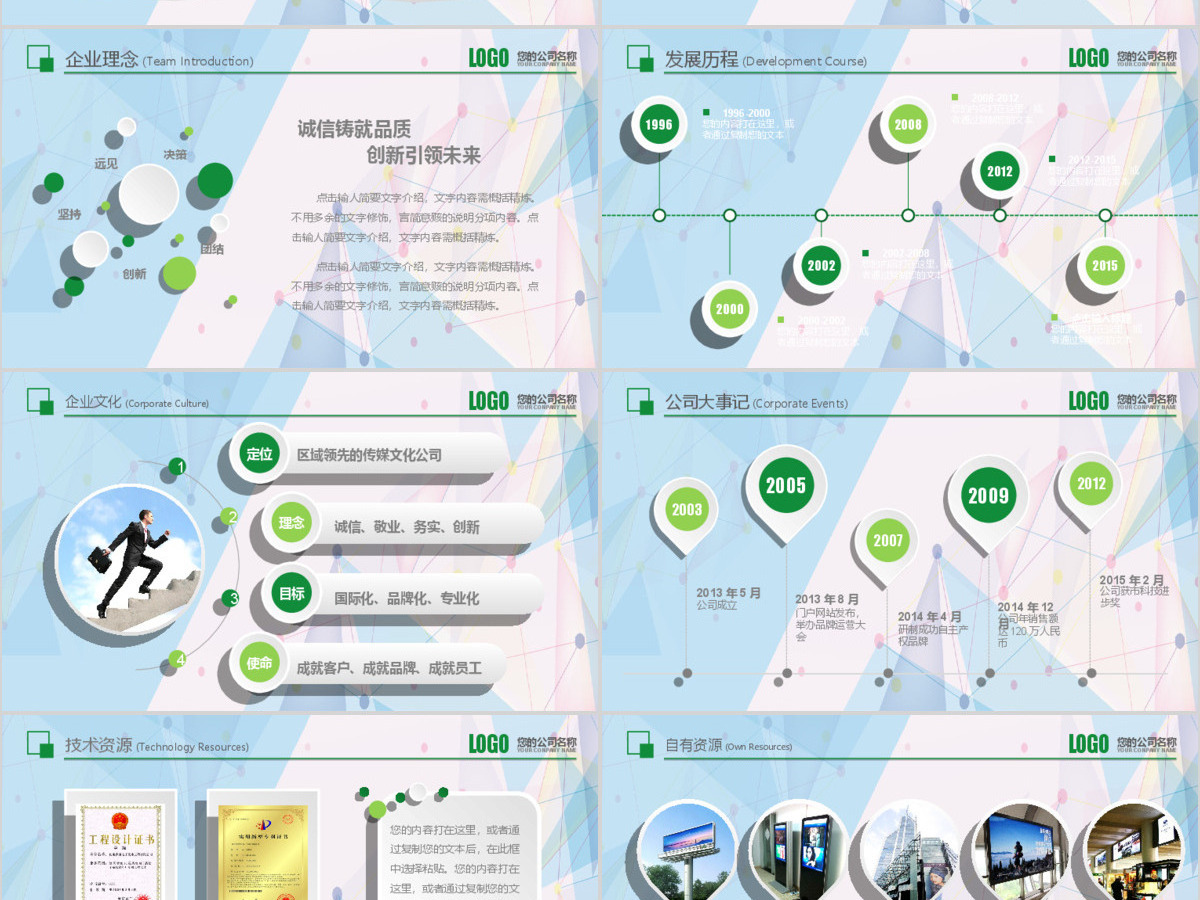 清新绿色公司介绍产品宣传PPT模板