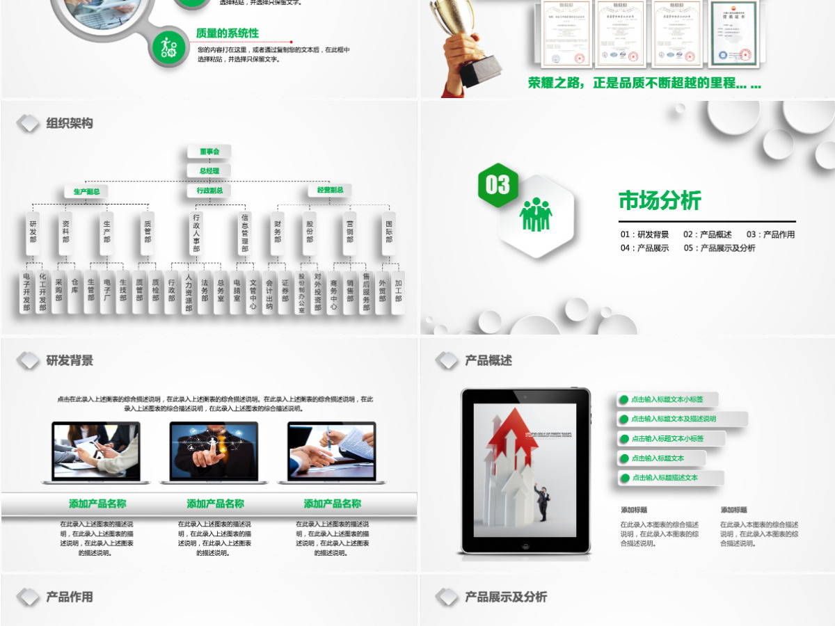 绿色公司产品介绍企业品牌宣传营销推广PPT模板