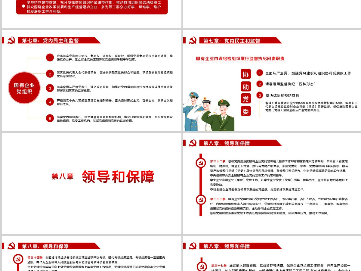 党政党建党课2020年中国共产党国有企业基层组织工作条例PPT模板 党政党建党课2020年中国共产党国有企业基层组织工作条例PPT模板