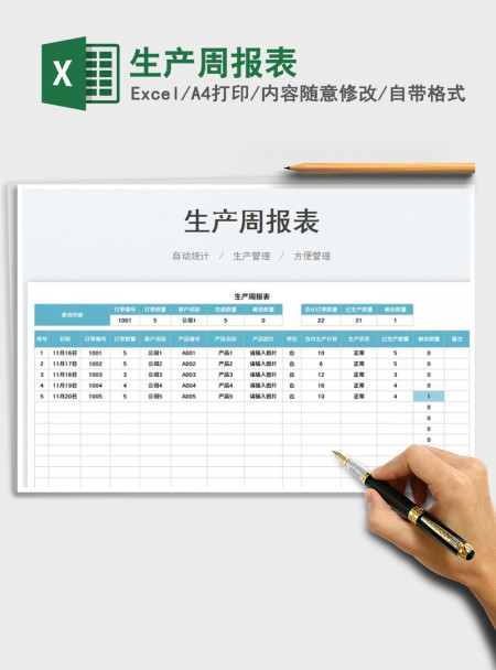2021生产周报表免费下载