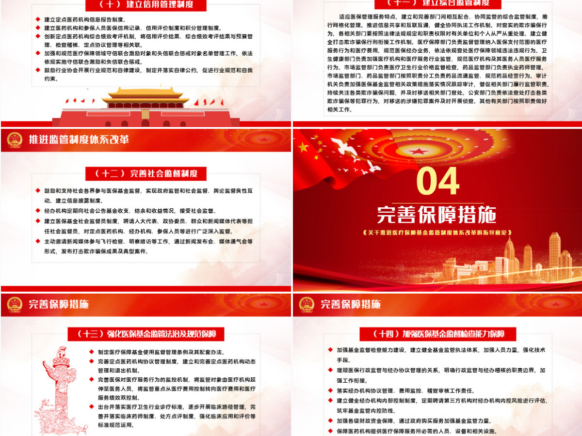 关于推进医疗保障基金监管制度体系改革的指导意见PPT模板