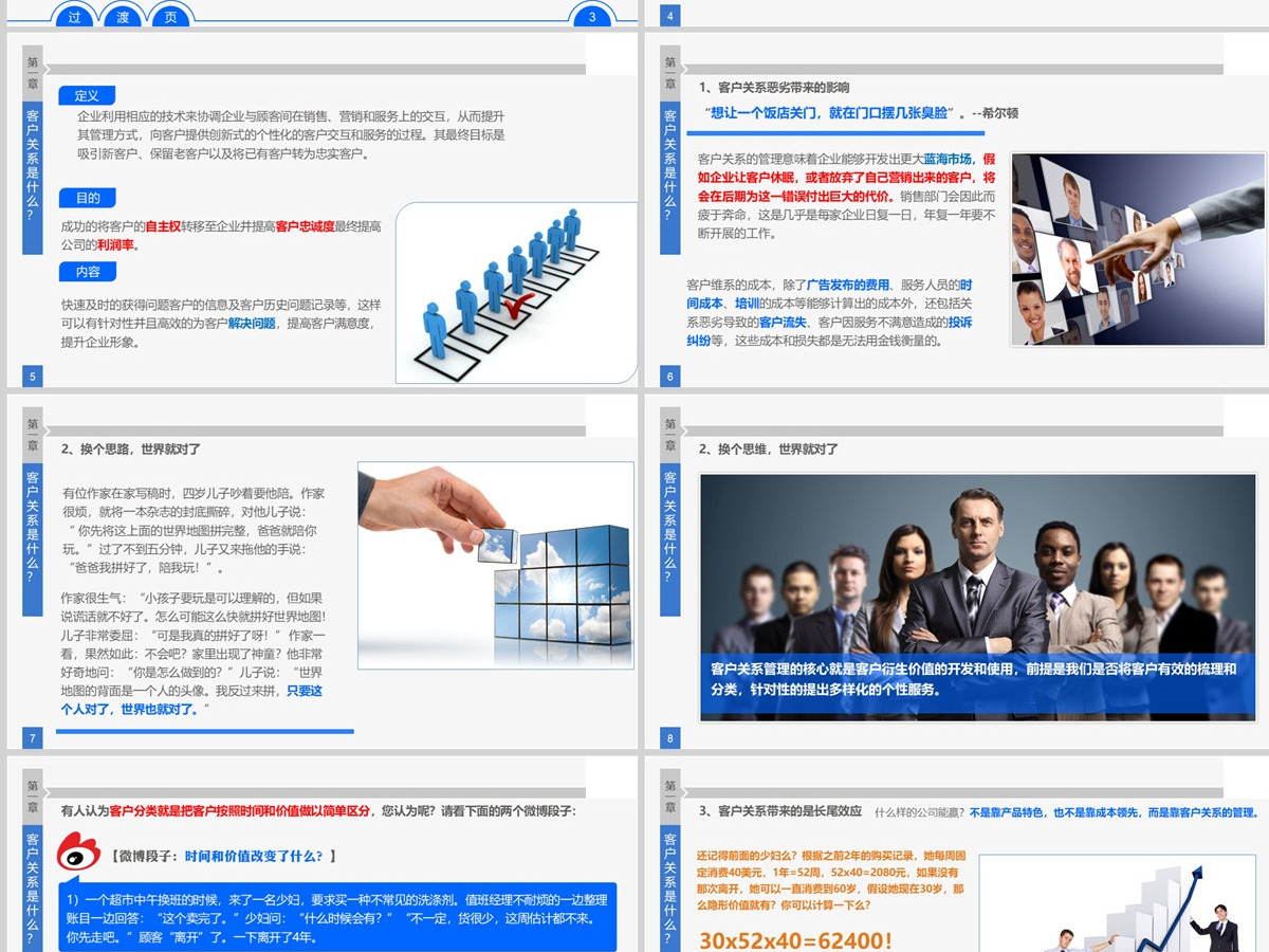商务简约客户关系管理PPT模板