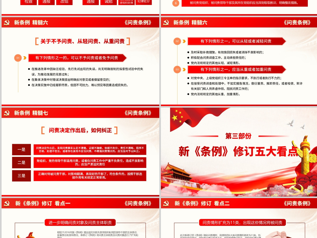 2019修订版中国共产党问责条例党员教育党课ppt模板--含讲稿