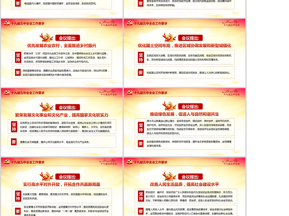 2020原创十九届五中全会会议公报解读中央委员会党政党课PPT模板