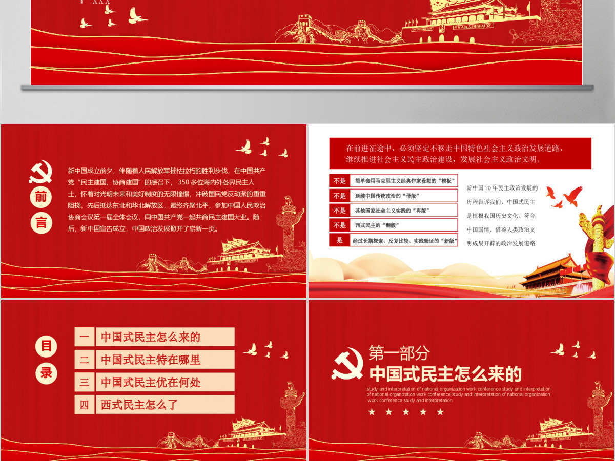 党政党建党课中国式民主为什么符合国情主题PPT模板