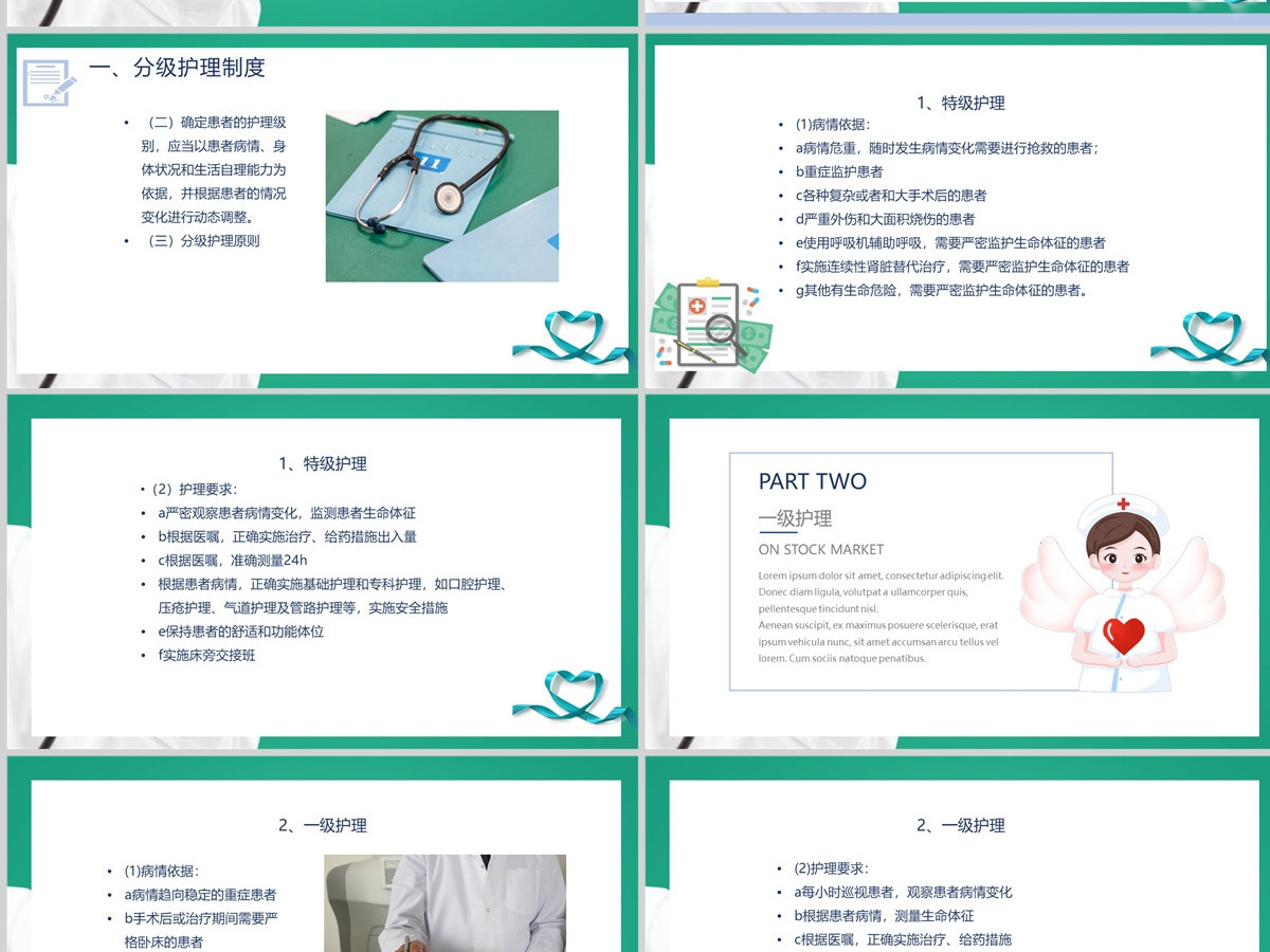 2022医疗分级护理制度简约清新医疗类相关PPT模板 2022医疗分级护理制度简约清新医疗类相关PPT模板