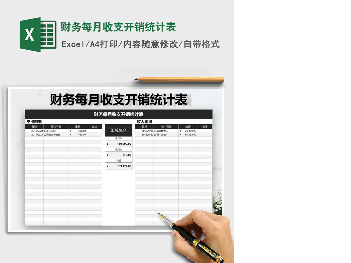 2021年财务每月收支开销统计表 2021年财务每月收支开销统计表