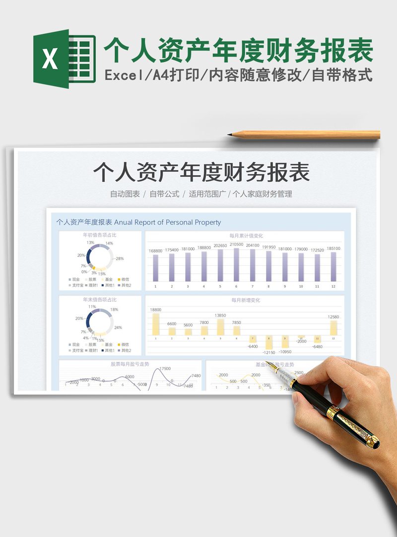 2021个人资产年度财务报表免费下载