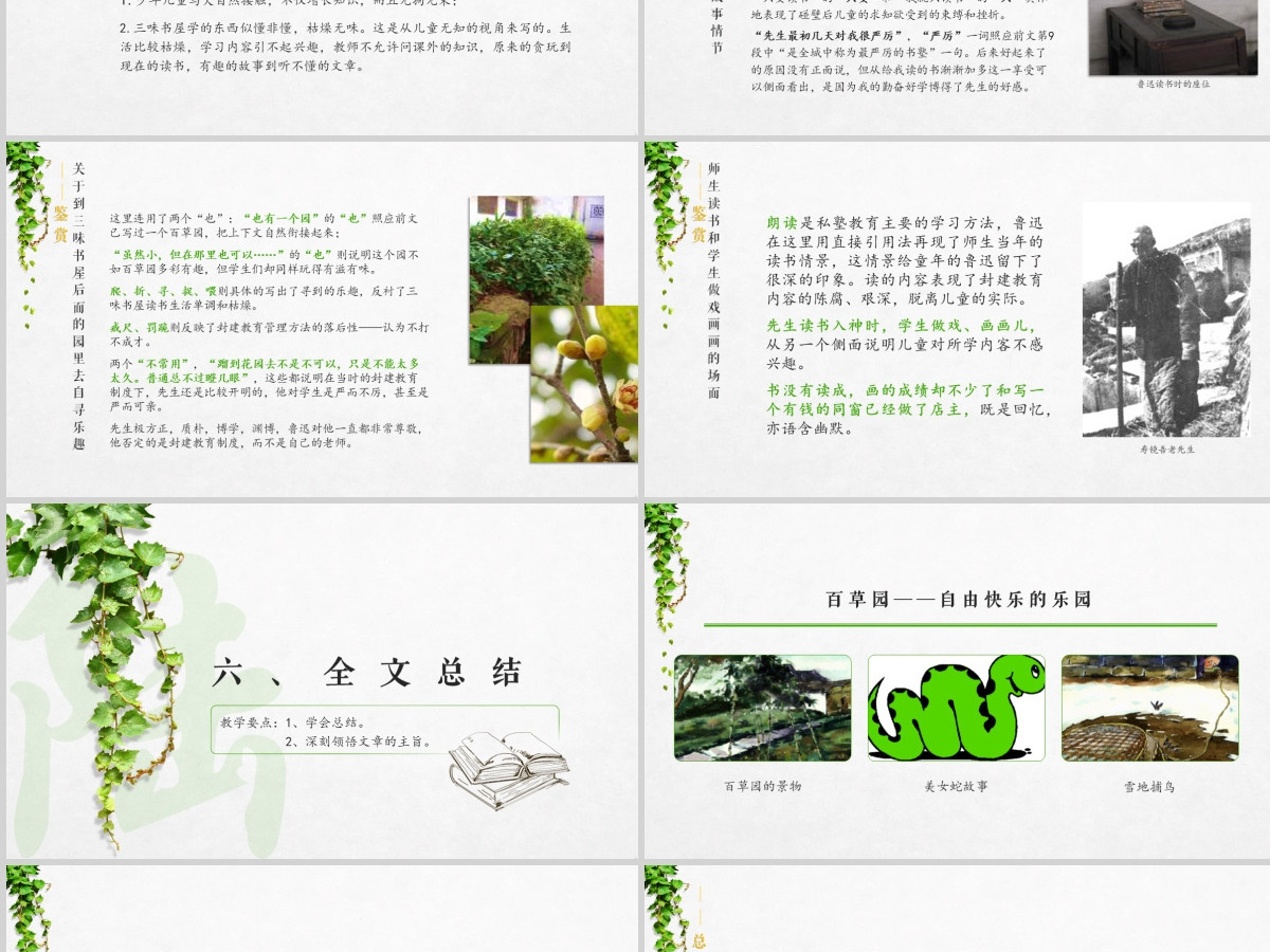 初中语文【从百草园到三味书屋】课件PPT 初中语文【从百草园到三味书屋】课件PPT