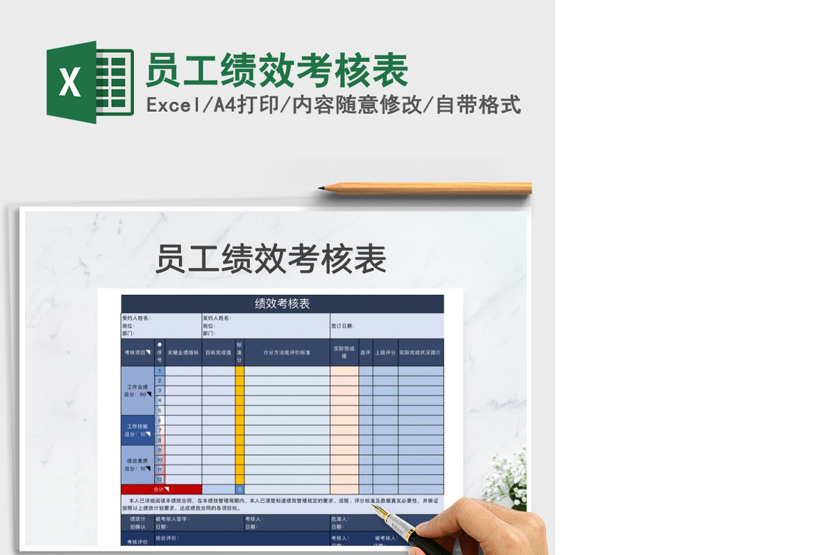 2021年员工绩效考核表免费下载