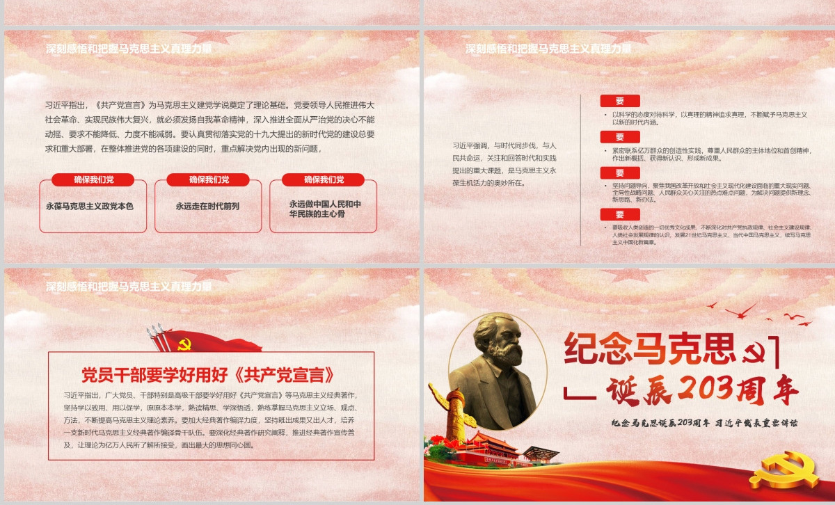 马克思诞辰203周年总书记重要讲话PPT