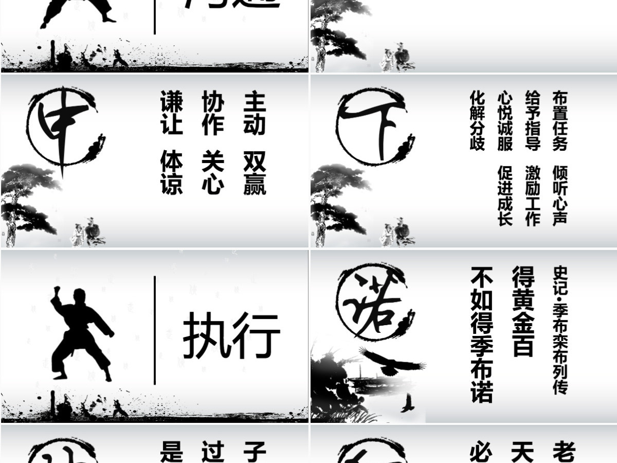 原创水墨风格职业员工素质培训PPT模板