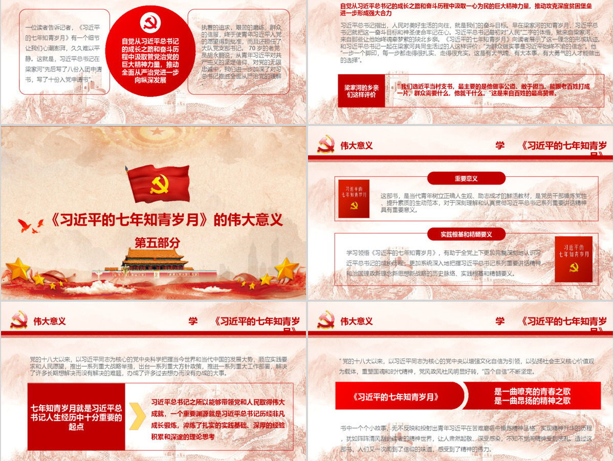 习近平的七年知青岁月PPT模板