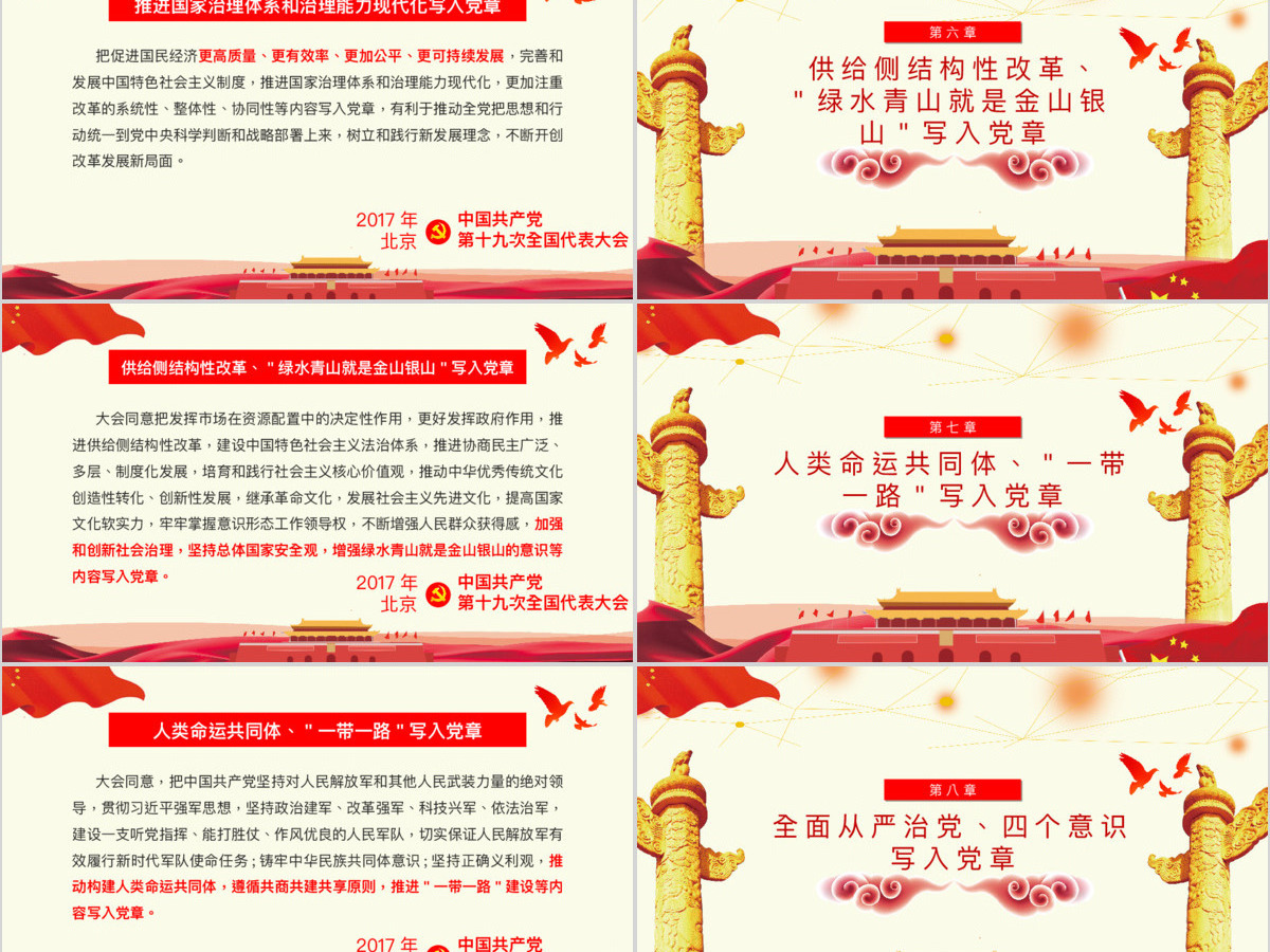 解读学习党的章程十大修改十九大新党章PPT模板