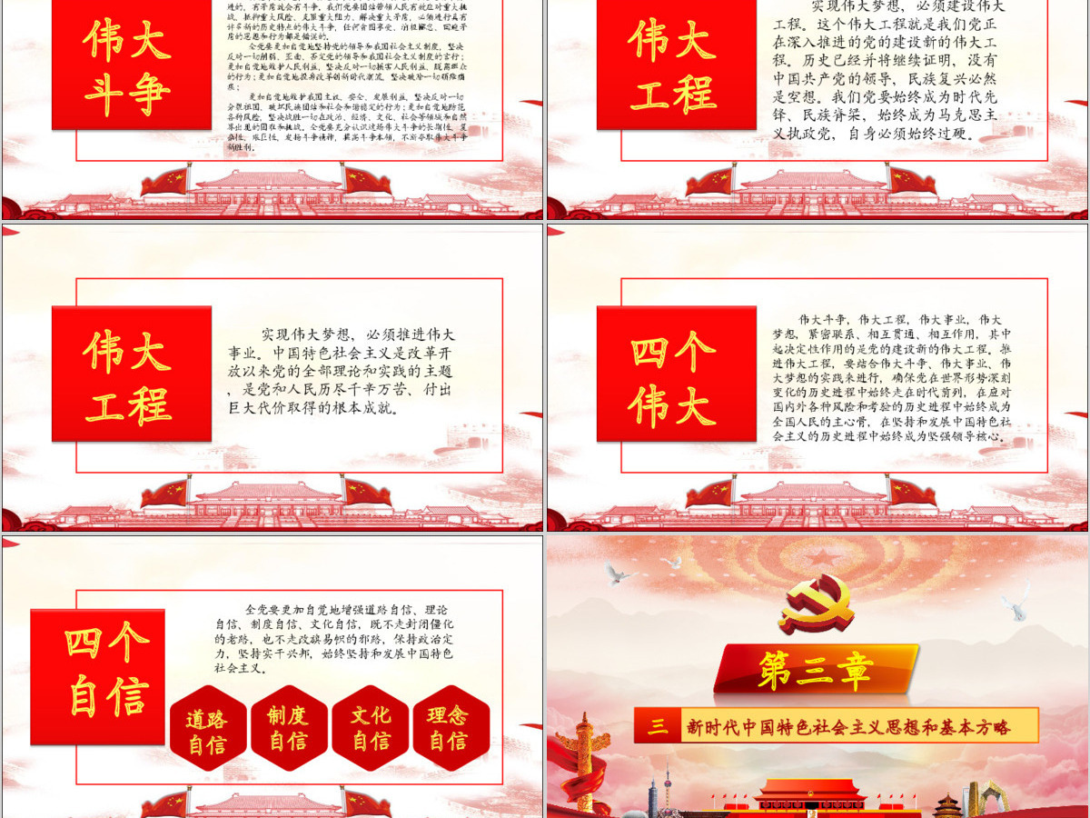 完整大气内容学习党的十九大报告精神PPT 完整大气内容学习党的十九大报告精神PPT