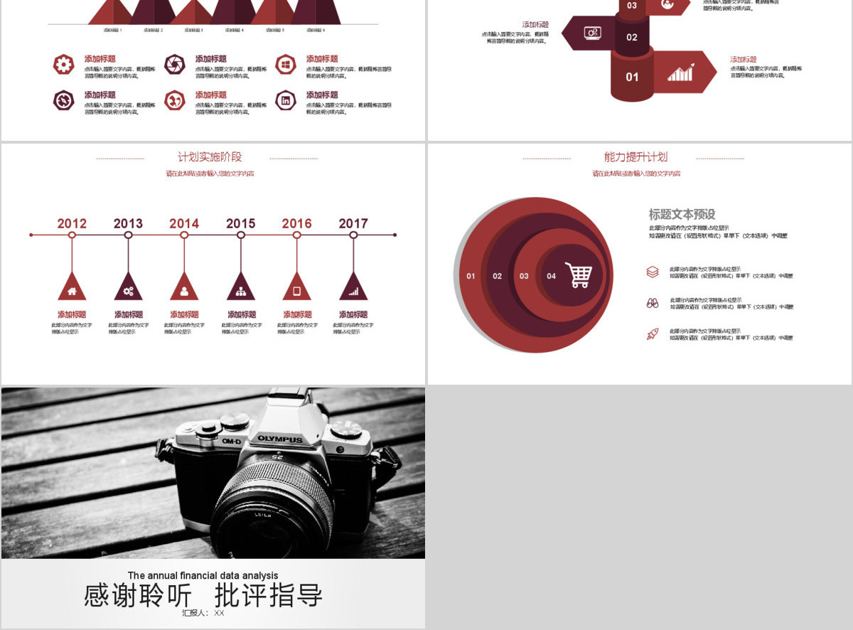 2018年摄影摄像行业工作汇报PPT模板