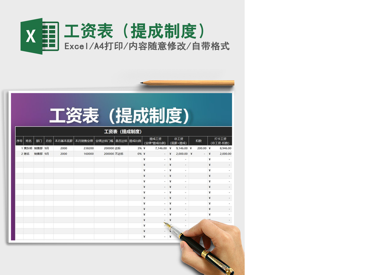 2021年工资表(提成制度) 2021年工资表(提成制度)