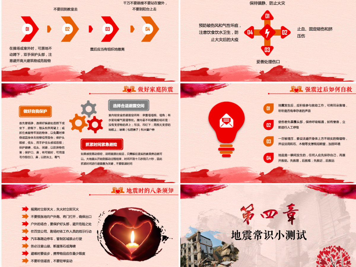 原创512防灾减灾日地震安全教育主题班会-版权可商用