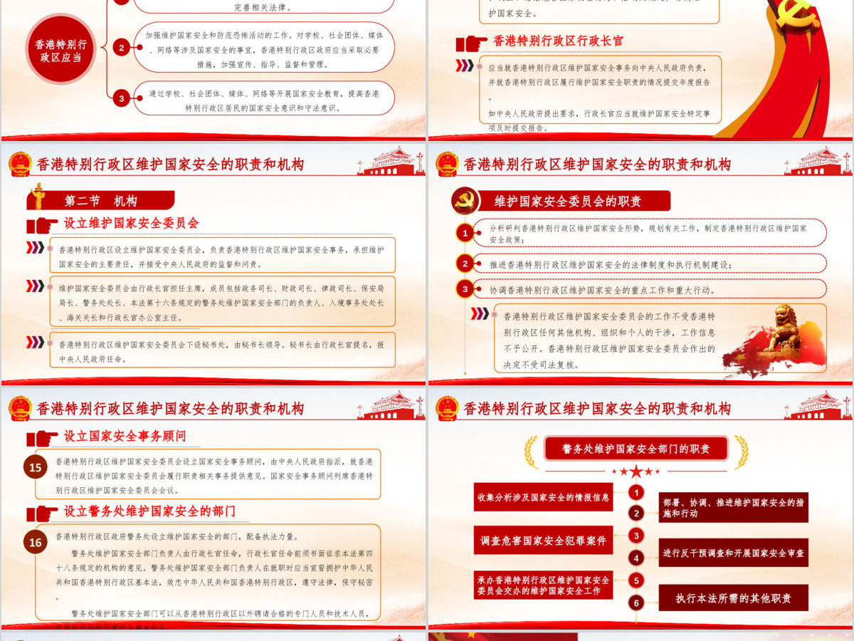 学习《香港特别行政区维护国家安全法》PPT模板 学习《香港特别行政区维护国家安全法》PPT模板