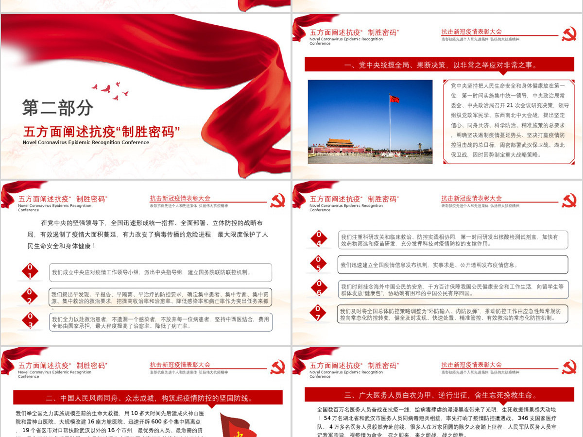 2020年学习解读全国抗击新冠肺炎疫情表彰大会讲话政府宣传PPT