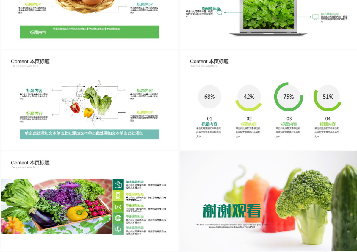 健康饮食食物营养搭配PPT模板