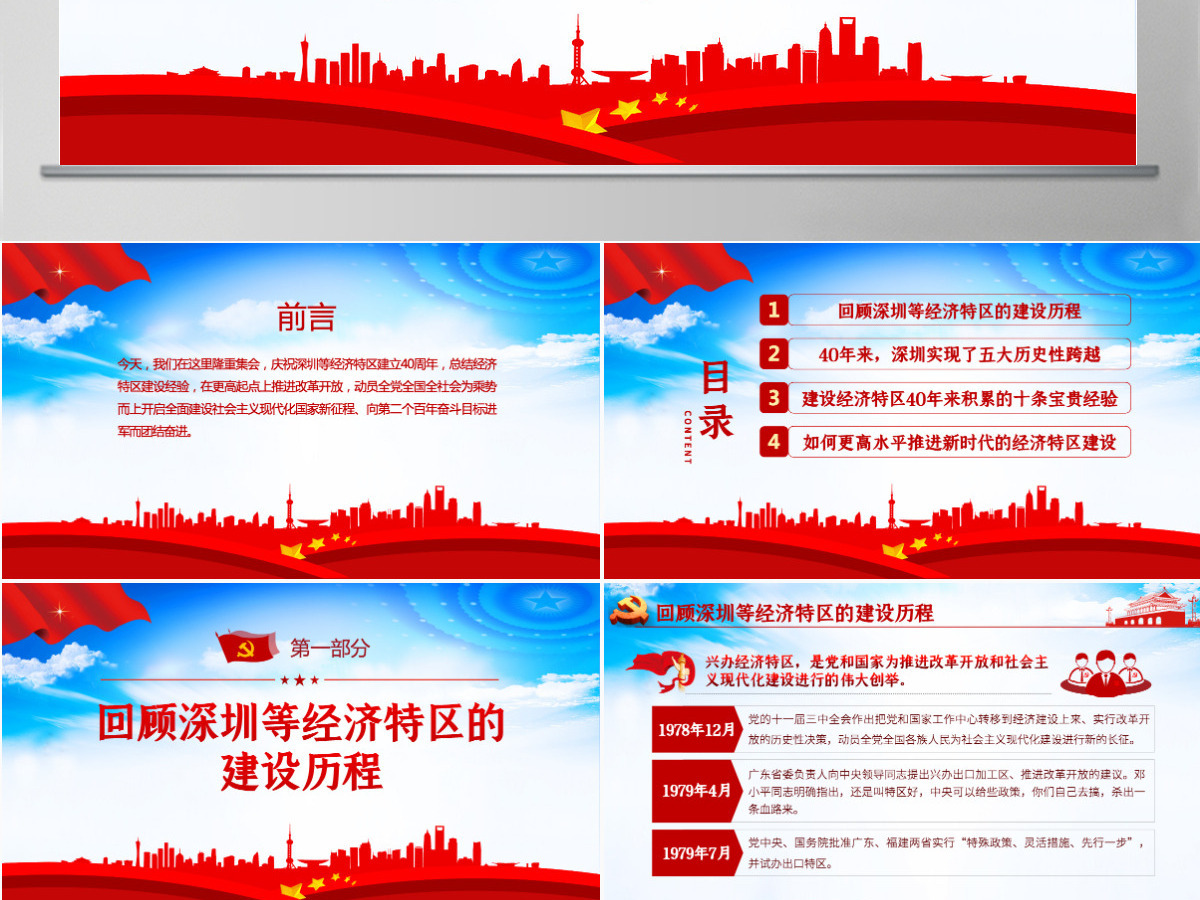 大气党建风深圳经济特区建立40周年庆祝大会PPT-含讲稿 大气党建风深圳经济特区建立40周年庆祝大会PPT-含讲稿