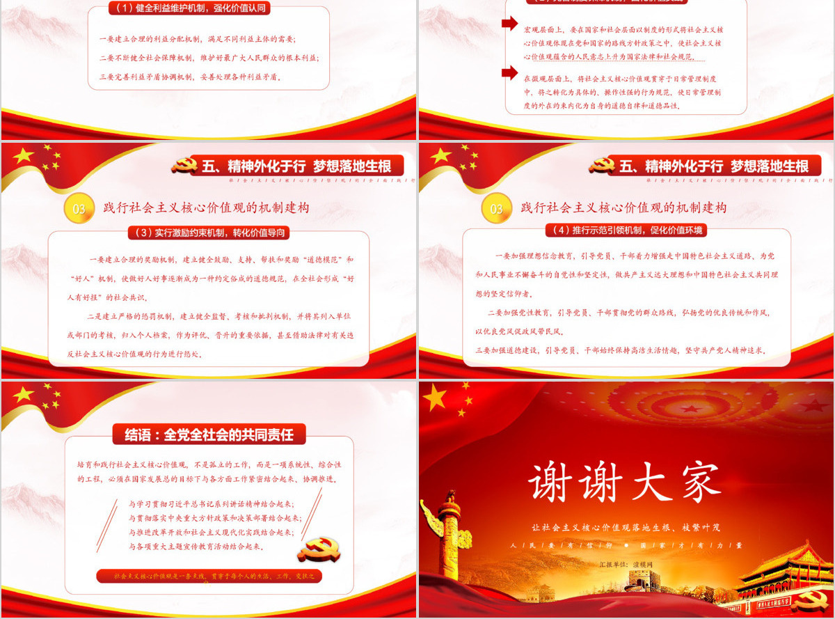社会主义核心价值观党课学习PPT模版