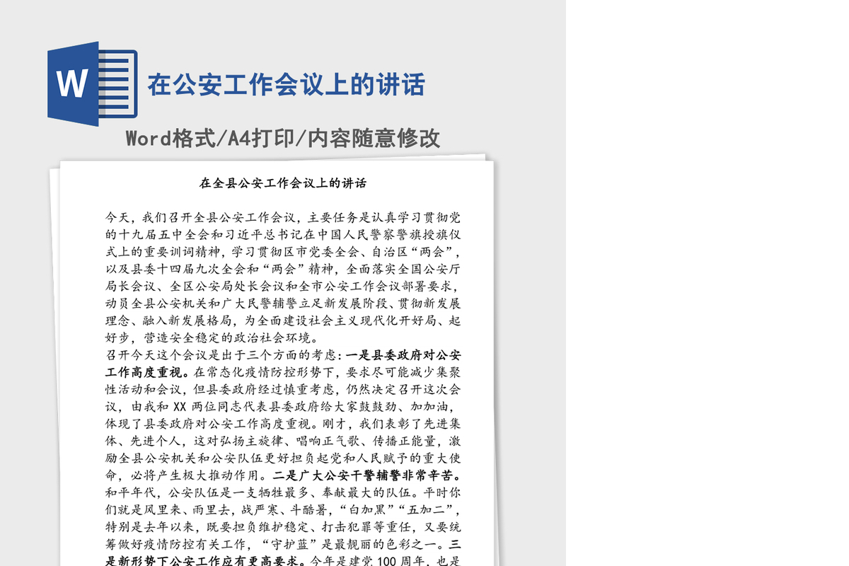 2021年在公安工作会议上的讲话