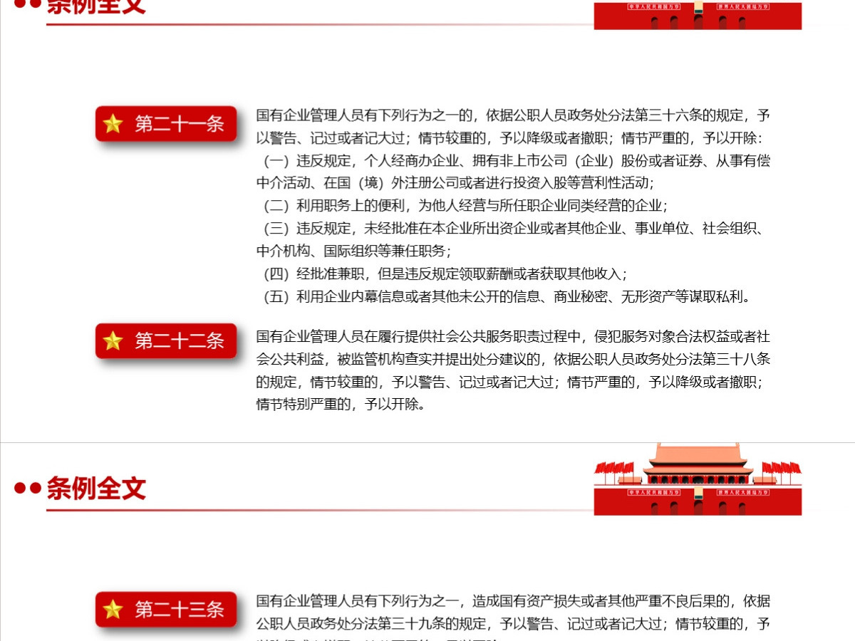 结合案例详细解读《国有企业管理人员处分条例》PPT+讲稿