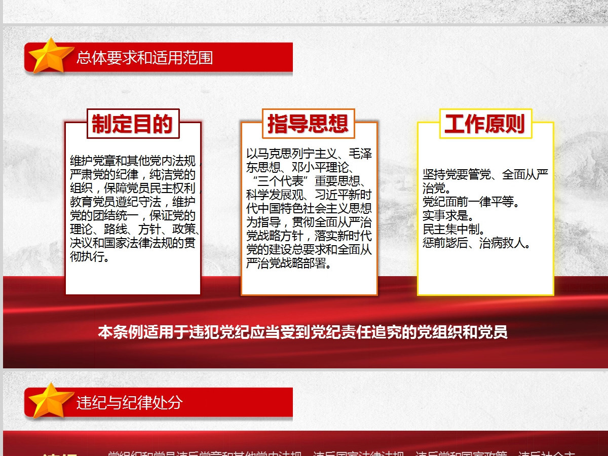 红色党课党纪教育条例PPT设计