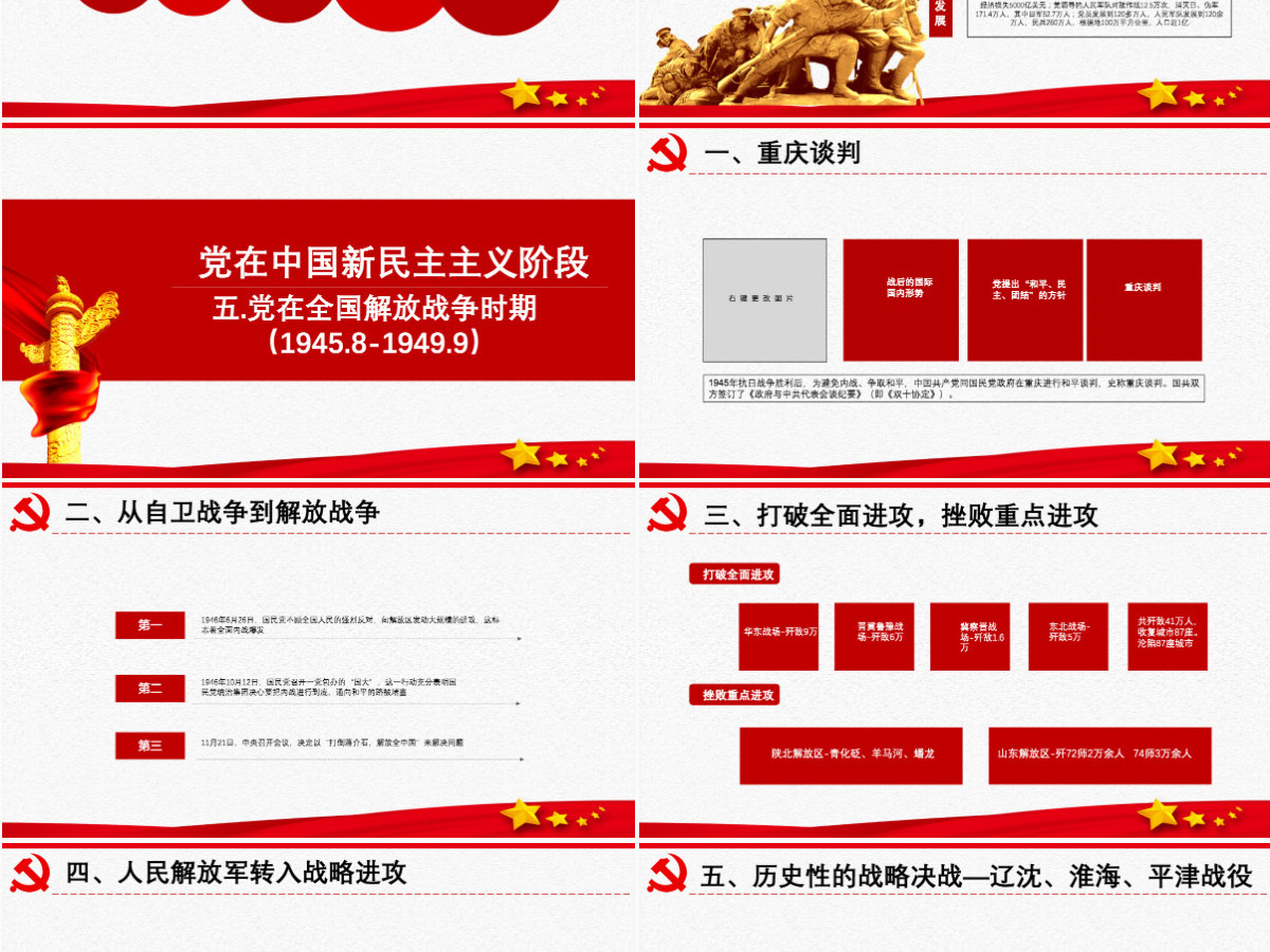原创中国共产党党史建党100周年党课学习ppt-含讲稿