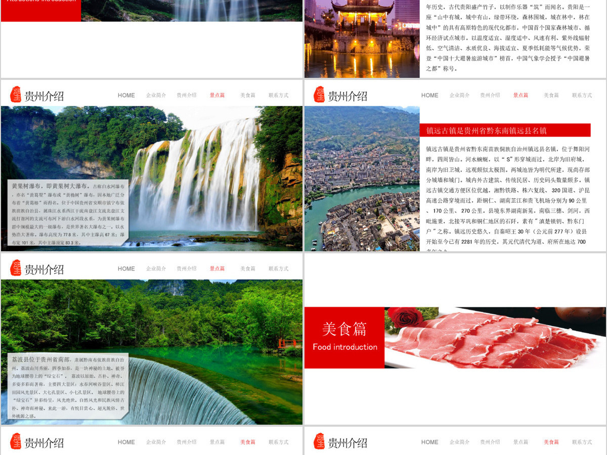 贵州黄果树大瀑布旅游景点介绍PPT模板