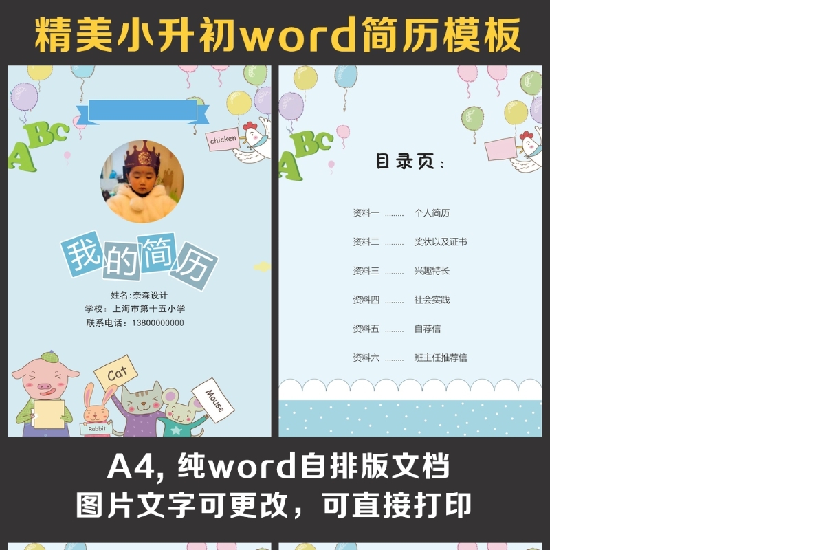 小升初简历