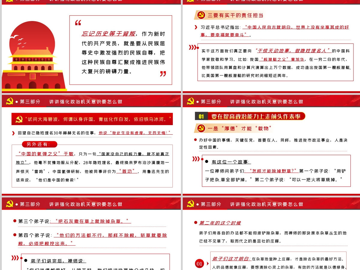 红色大气强化政治机关意识走前列做表率专题党政党建党课PPT 红色大气强化政治机关意识走前列做表率专题党政党建党课PPT