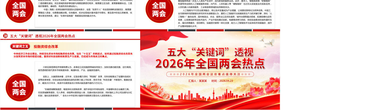 党政风五大“关键词”透视2026年全国两会热点PPT课件-含讲稿