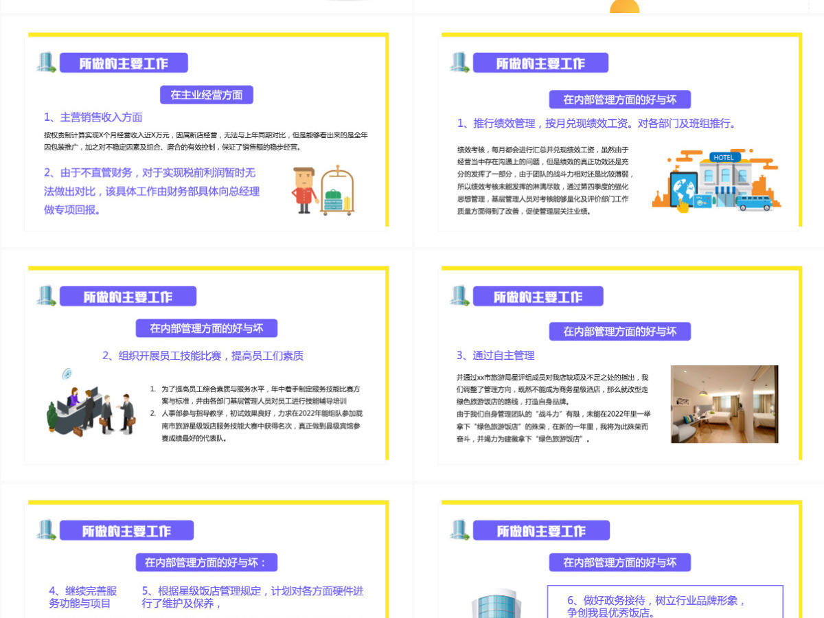 简约插画风2022酒店经理述职报告酒店培训述职报告年终总结模板PPT 简约插画风2022酒店经理述职报告酒店培训述职报告年终总结模板PPT