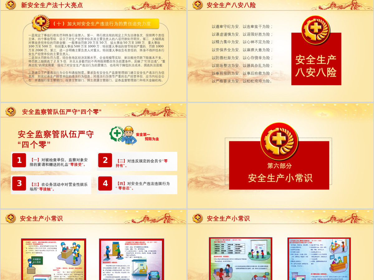 2019年安全生产教育ppt设计模板幻灯片