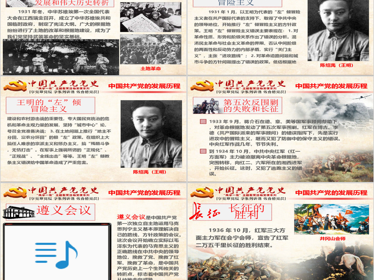 中国共产党党史课件--含讲稿（含遵义会议视频）