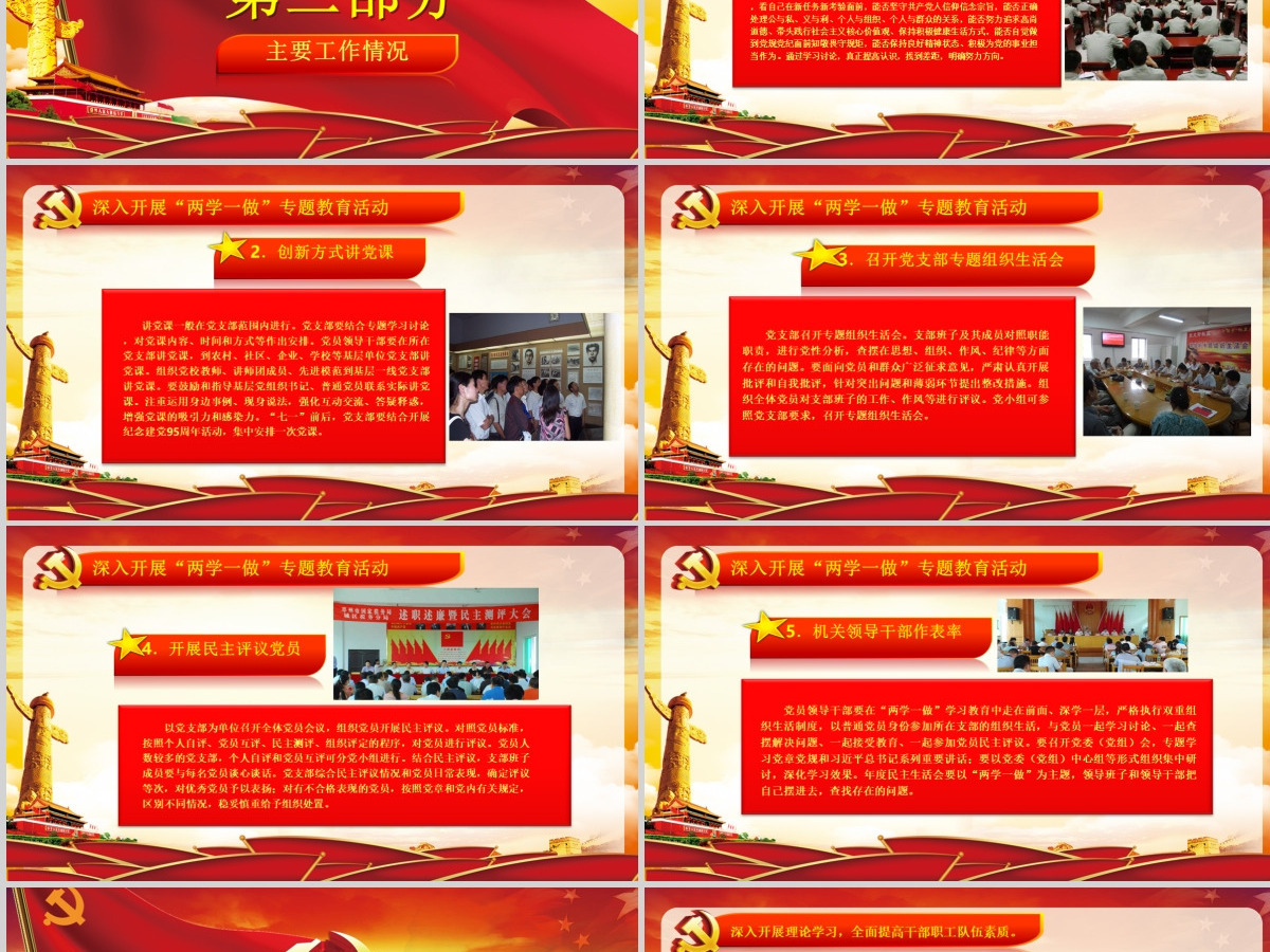 党员干部政府基层党委党支部工作报告PPT