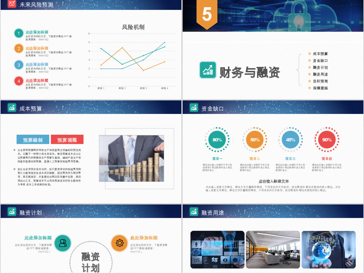 2019创业融资计划书PPT模板